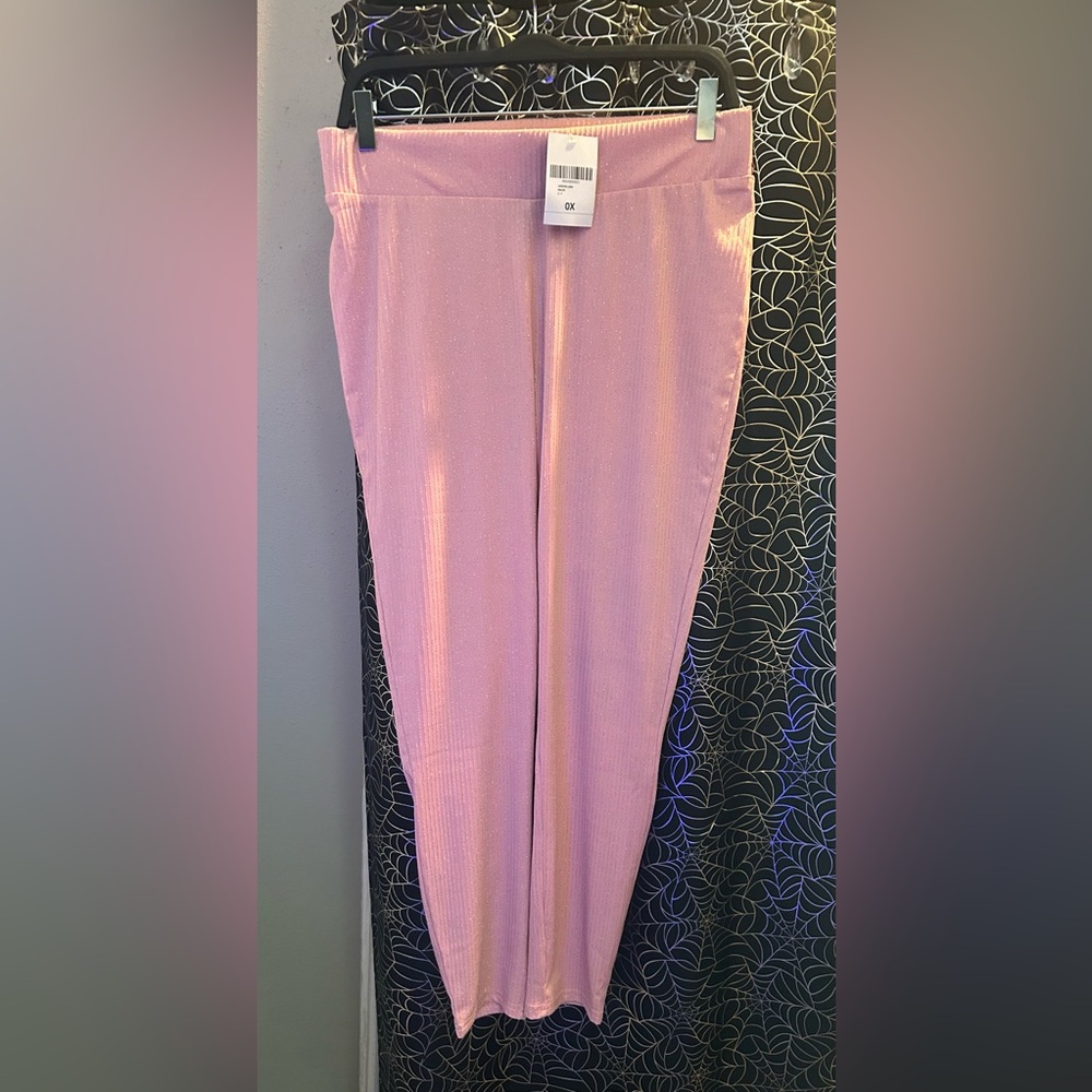 Forever 21 shiny Pink Straight Leg Pants